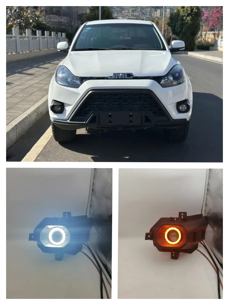 

LED Fog Lights Assembly For JMC Vigus Work 5 2016 2017 2018 Front Bumper Fog lamp Replacement Angel Eye Daylight Accessories Kit