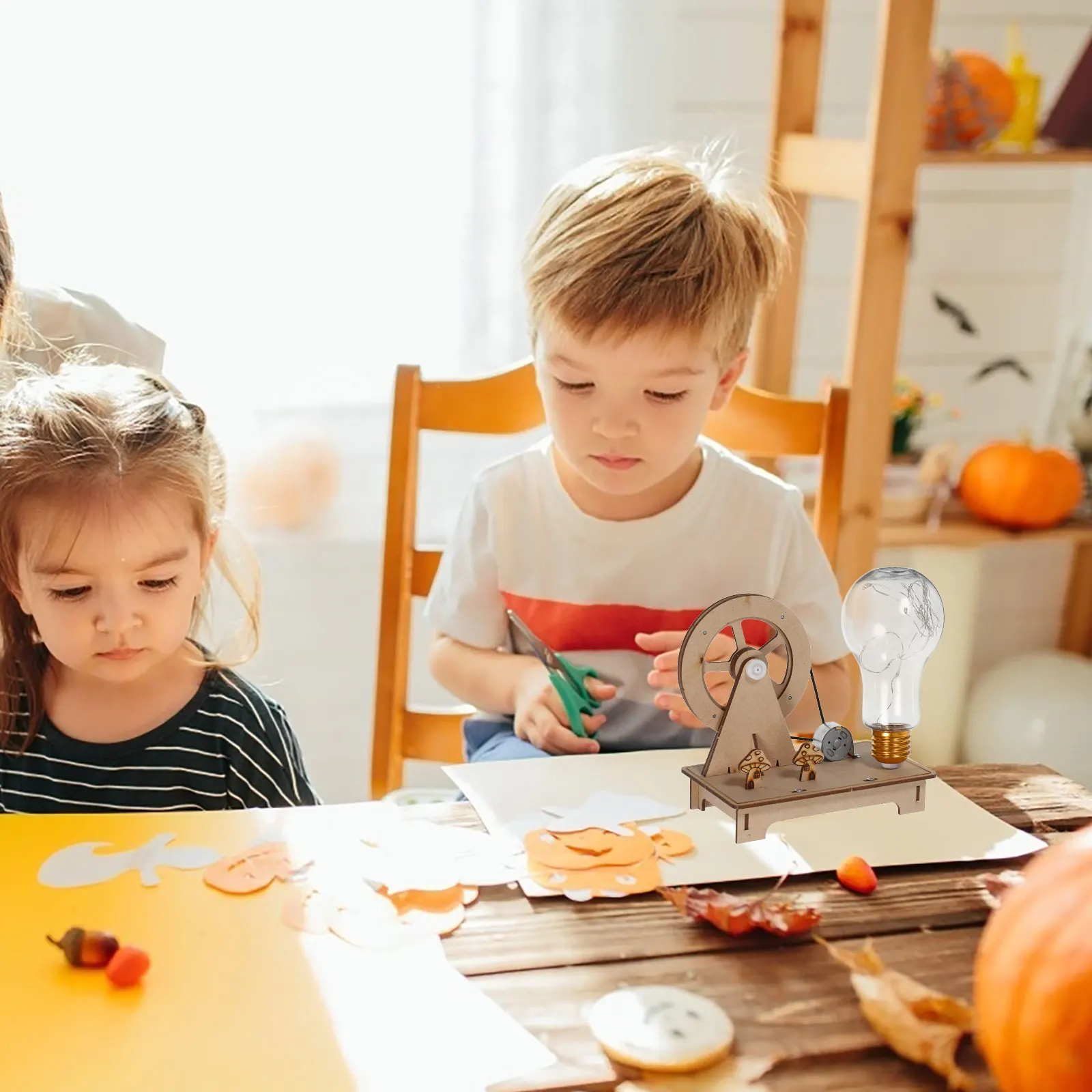 

1Set Hand Crank Generator DIY Assembly Science Learning Kit for Kids Students Early Education Electricity Experiment