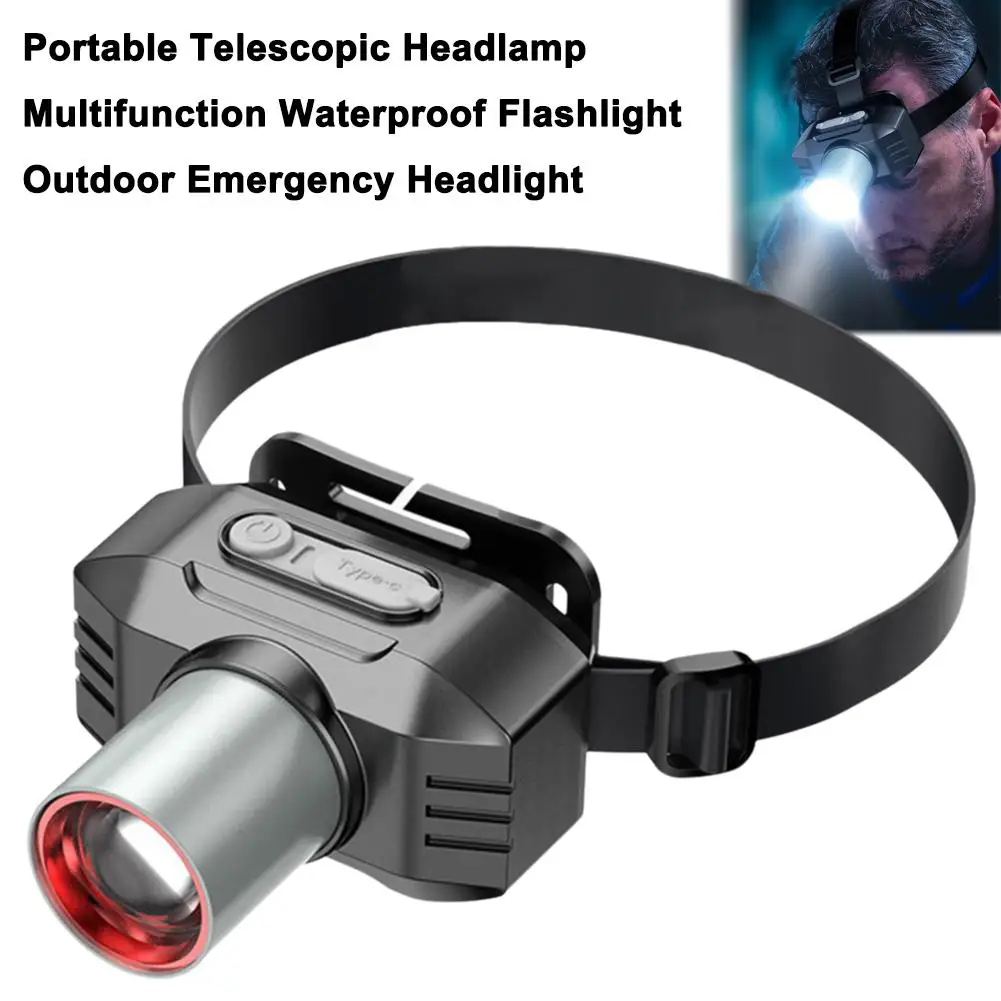 

Super Bright LED Zoom Headlamp Headlight Zoom Head Flashlight Fishing Torch Lamp Rechargeable Lantern Head Torch Head 1200m O9J8