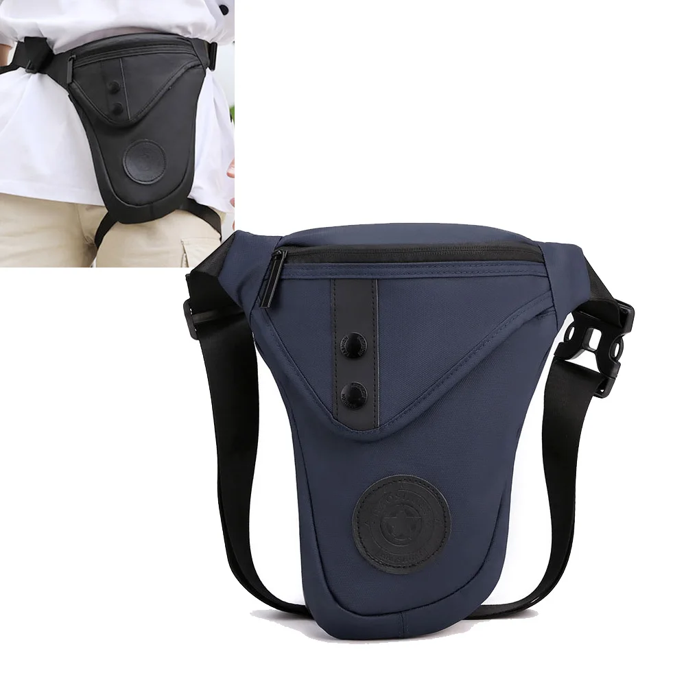 

Men Nylon Drop Leg Fanny Bag Rider Motorcycle Cross body Messenger Bags Travel Waterproof Male Hip Bum Belt Waist Pack
