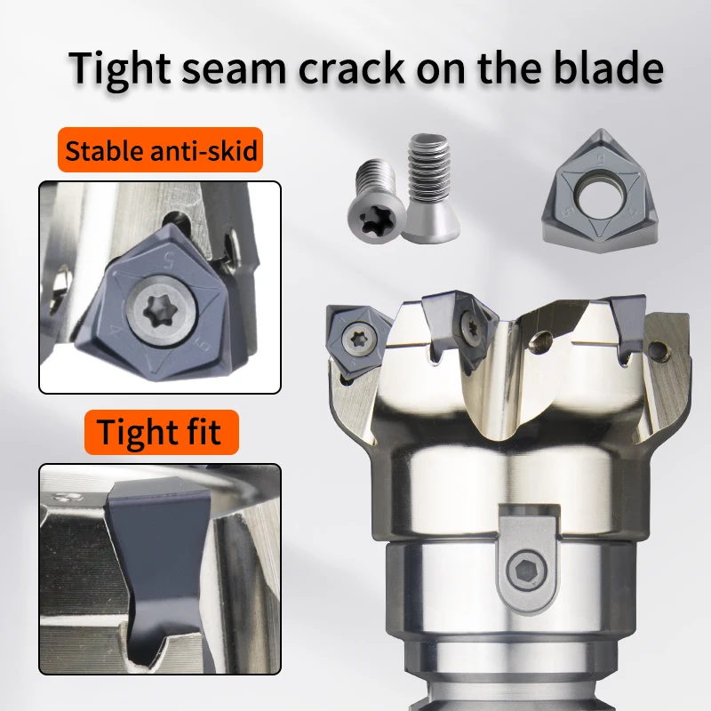 MFWN90 degree double-sided hexagonal plane re-cutting milling cutter head rough machining WNMU080608 fast milling cutter insert