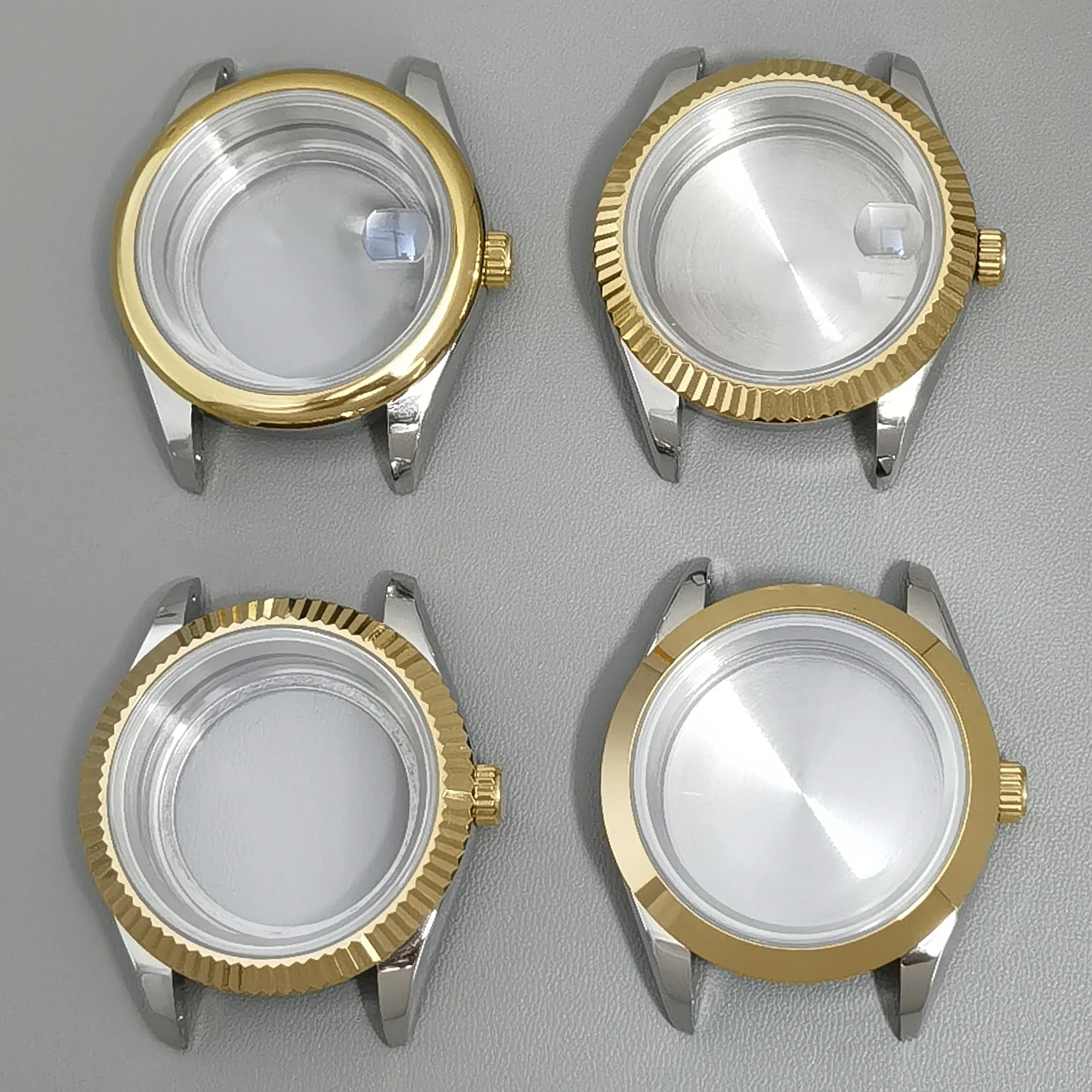 Stainless Steel Case Polished 36mm/39mm Sapphire Crystal Rotating Back Suitable for NH35 NH36 Automatic Movement