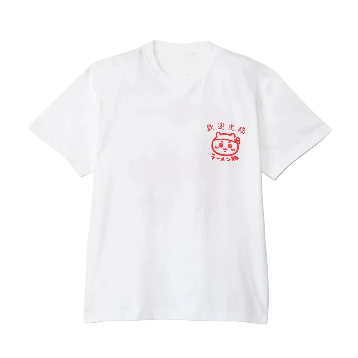 Chiikawa Tee Unisex Ramen Pig Pattern Print Short Sleeve Kawaii Anime Fan Daily Streetwear Tops for Men Women