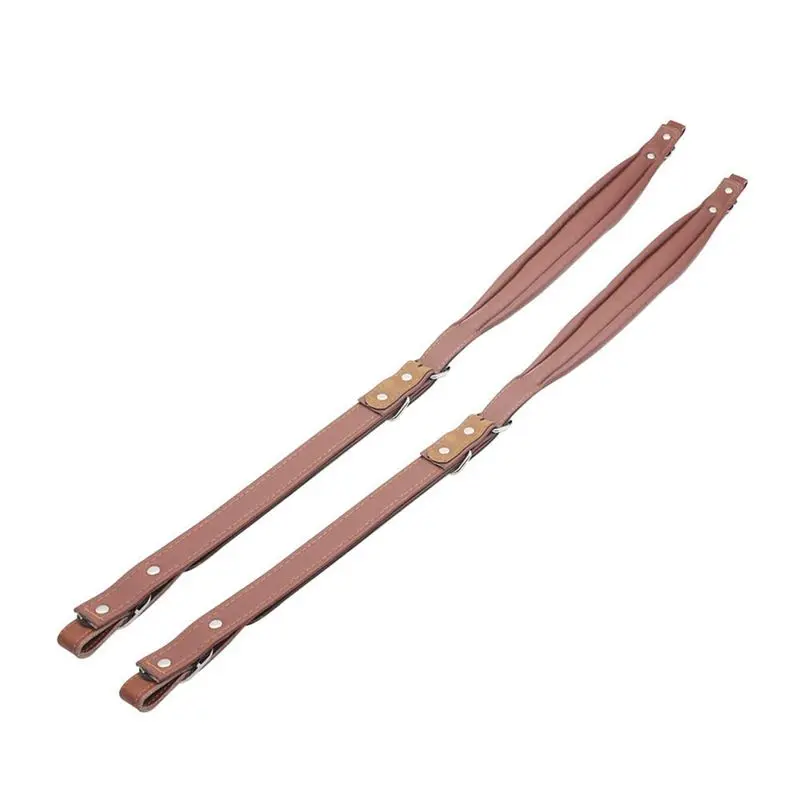 ABLB-1 Pair Leather Accordion Strap 16 Bass-120 Bass Accordion Universal Shoulder Strap Waterproof Adjustable (Brown)