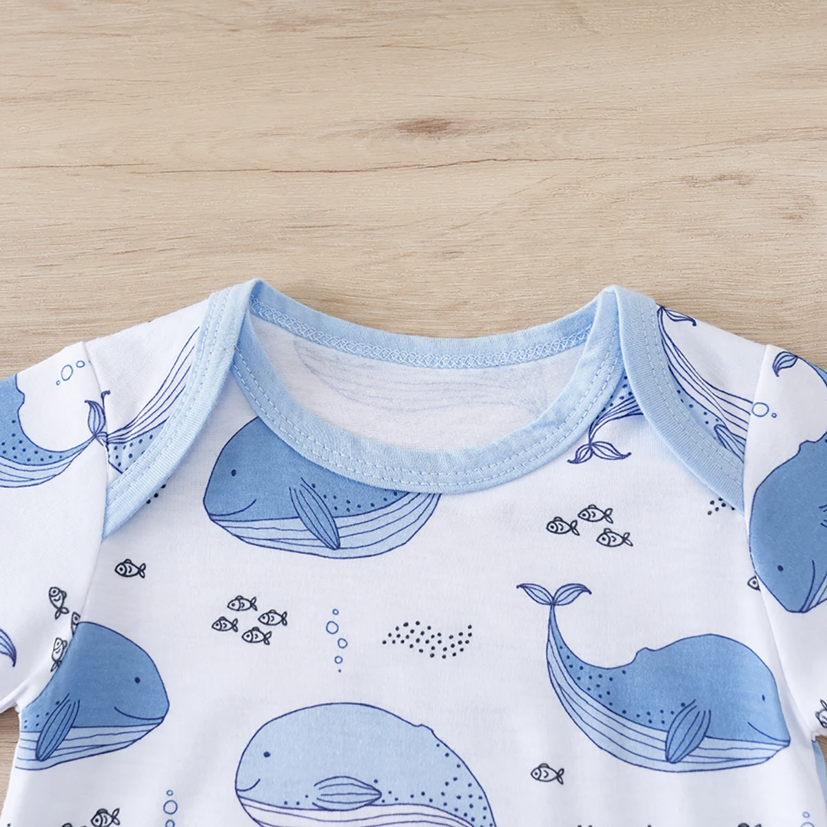 IURNXB Baby Romper Short Sleeve Infant Whale Print Bodysuit Newborn Cartoon Allover Printed Onesie for Boy\'s Clothing 0-18M