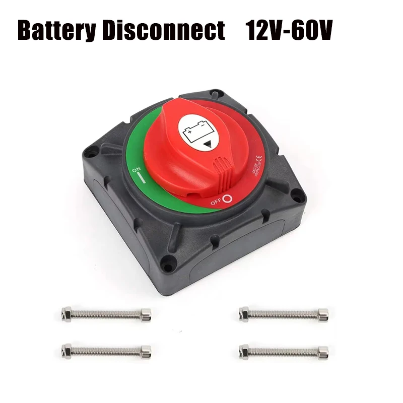 DaierTek Battery Disconnect Switch 12V 48V RV Car Marine Battery Switch Copper Battery Cut Off Switch for Boat ATV UTV Vehicles