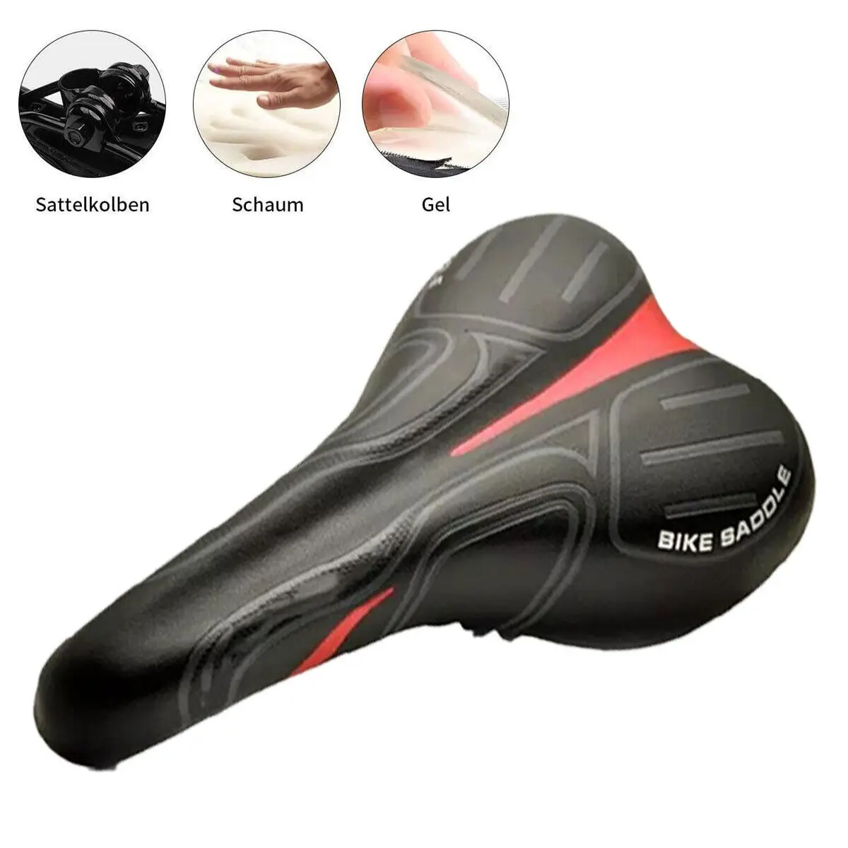 Road MTB Bike Seat Soft Comfort Cycg Gel Cushion Pad Saddle