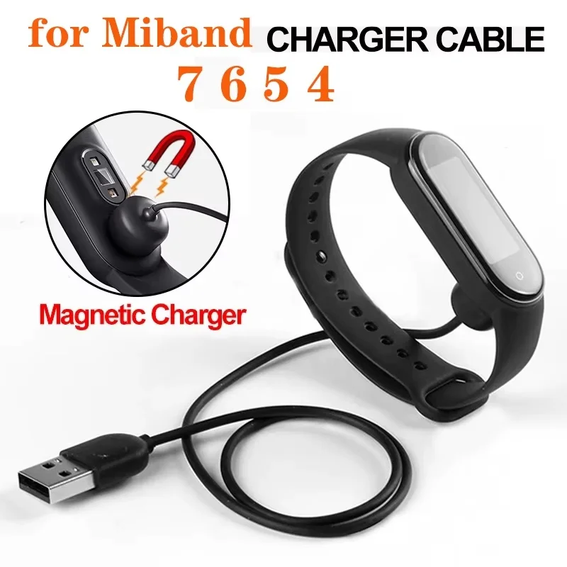 USB Charging Cable For Xiaomi Mi Band 6 5 4 3 2 Magnetic Charger For Xiaomi Mi Band 7 Pro Charger Line Portable USB Charger Cord