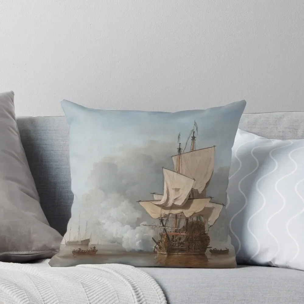 Man-Of-War Firing A Cannon Shot Throw Pillow autumn pillowcase Decorative Cushions Cushion Cover Set Custom Cushion Pillow