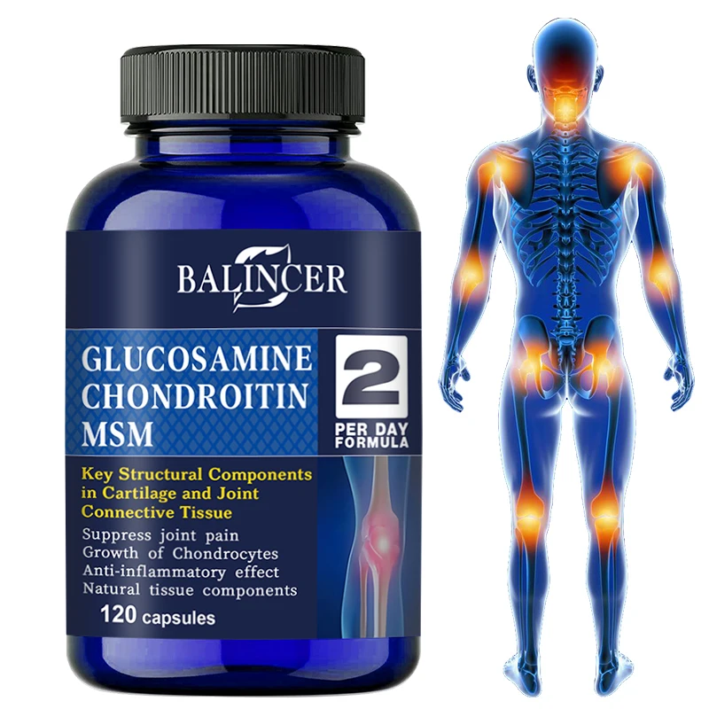 BALINCER Glucosamine & Chondroitin MSM, Supports Joint & Knee Health, Immune System Collagen Joint Guardian, 120 Capsules