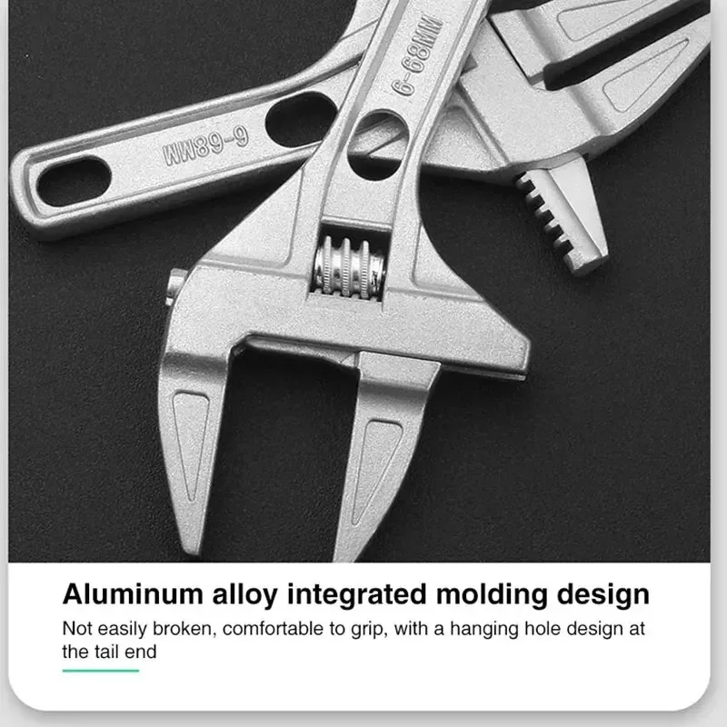 1PC16-68mm Universal Repair Set Bathroom Hand Tools Large Opening Pipe Wrench Nut Key Adjustable Spanner Bathroom Repair Tool