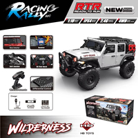 HB RC Cars R1011-1 Jeep Wrangler 1:10 4WD Off-Road Vehicle with Electric Winch+Differential Electric Model kids Christmas Gift