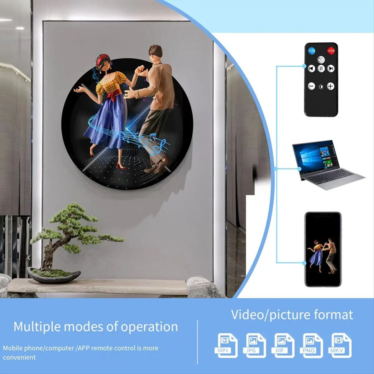 

AABFK 3D голографический проектор управление через приложение 720LED голографический плеер вентилятор для изображения видеомагазин рекламный дисплей вилка европейского стандарта