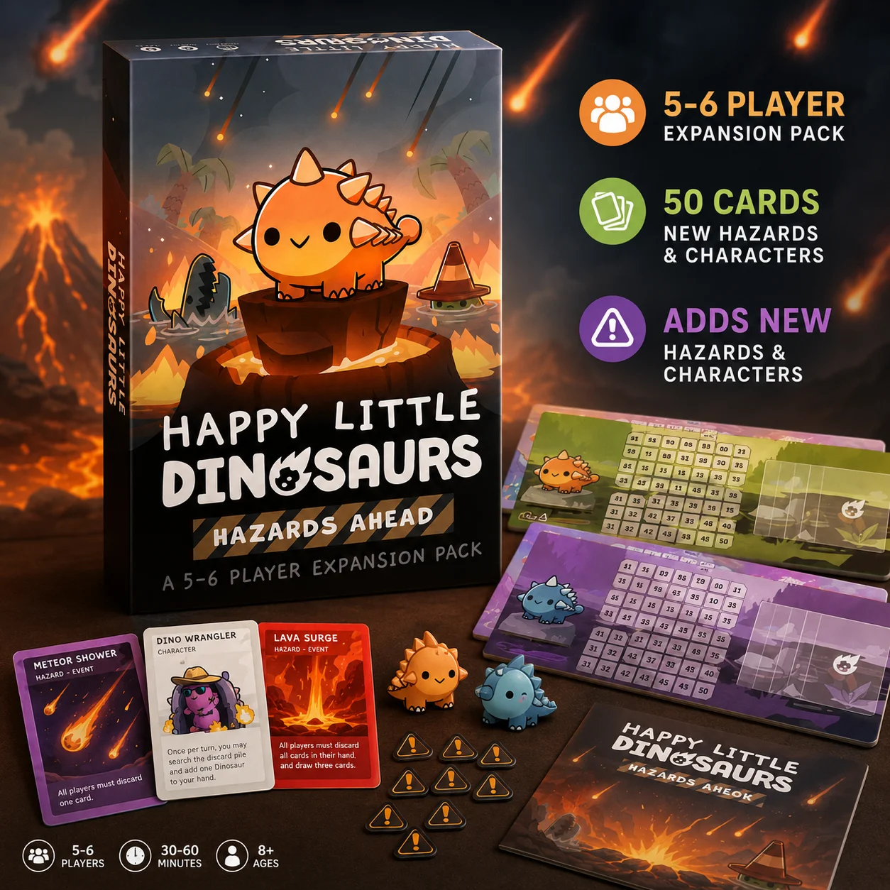 HappyLittle Dinosaurs Card Game Expansion Pack,Funny StrategyParty Board GameforFamily Friends Kids and Adults,English Version