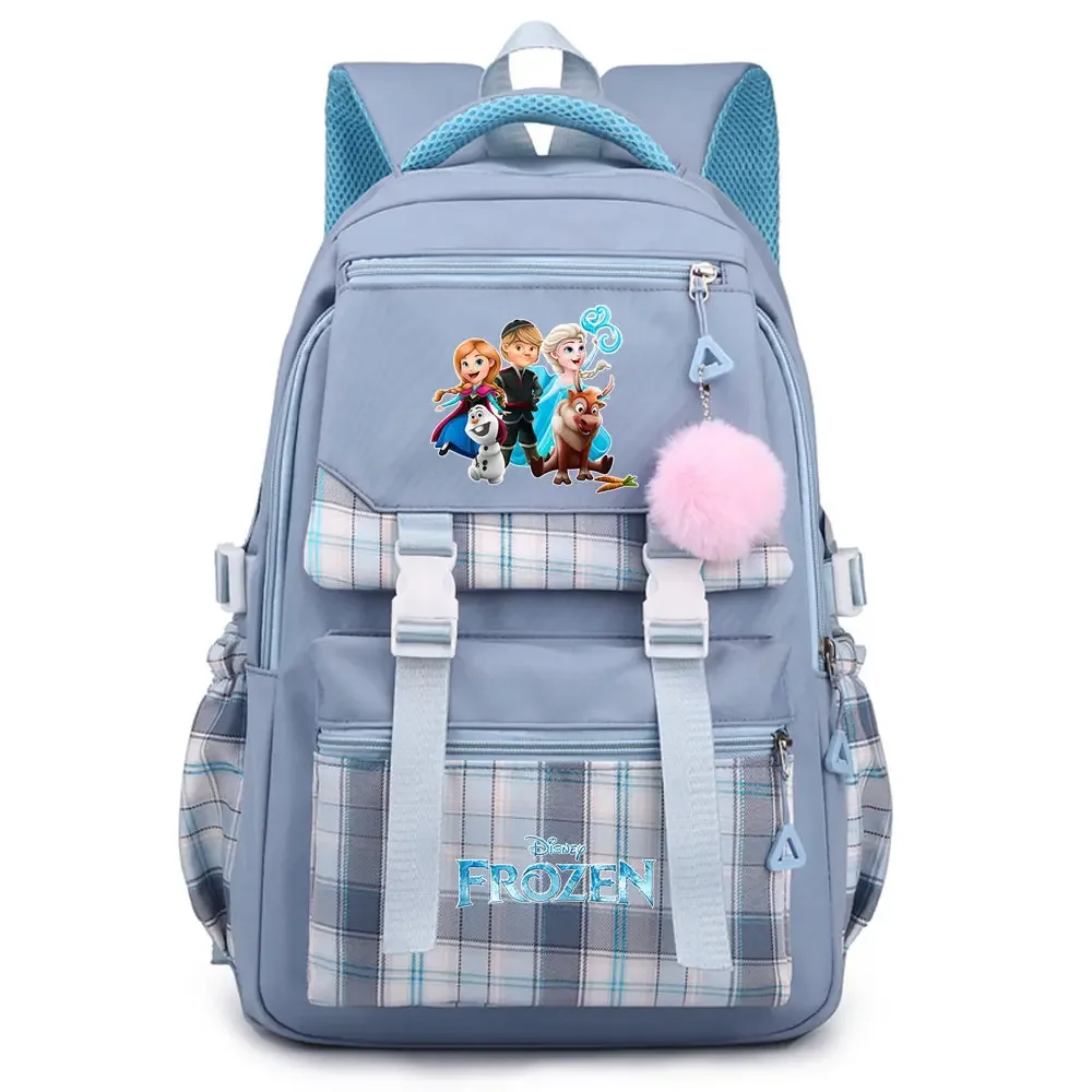 Kawaii Frozen Alsa Anna Prinses Tieners Schooltas Jongen Meisjes Kinderen Schoolboekentassen Student Rugzak Vrouwen geruite reisrugzak