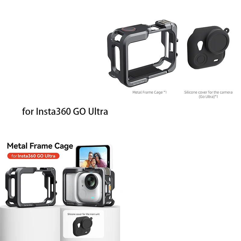 

Suitable for Insta360 GO Ultra metal protective case, aluminum alloy frame, quick release protective frame, camera accessories