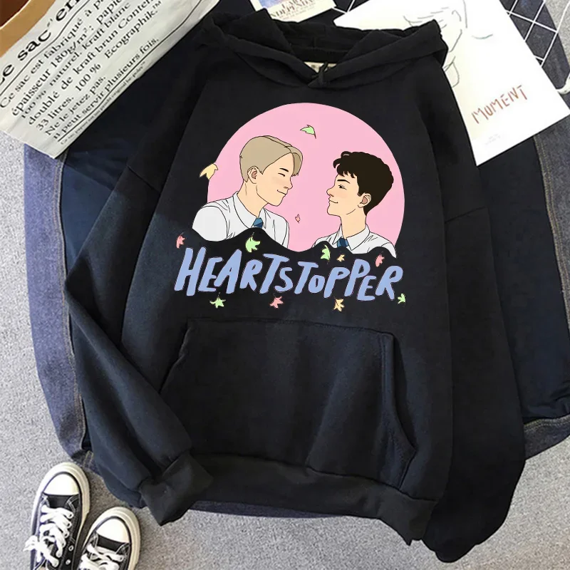 Moletons com estampa gráfica feminina e masculina, moletons grandes com capuz solto, tops casuais, moda Harajuku, tendência Kawaii, outono, inverno