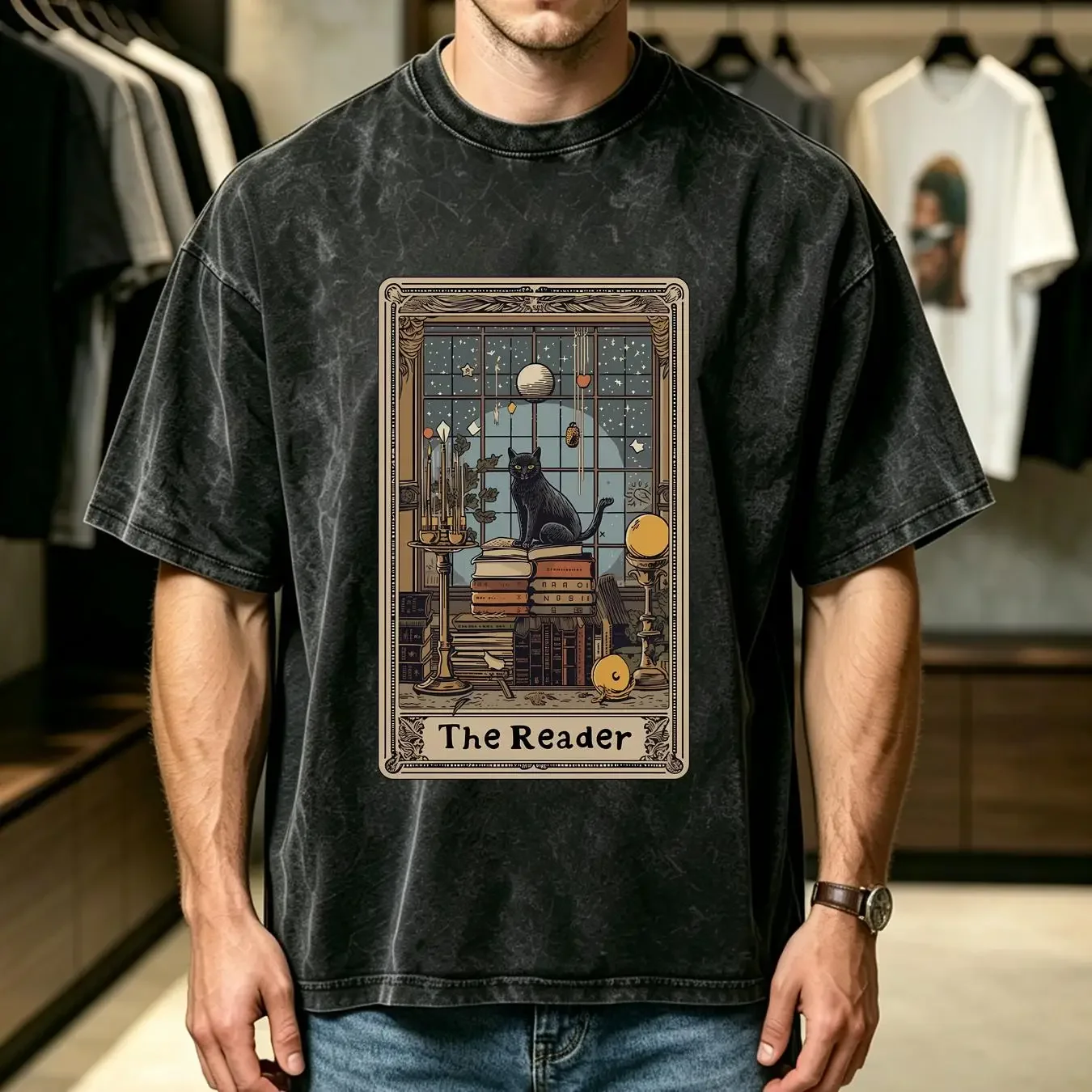 washed T Shirt Book Lovers Bookish Bookworm Worm Dark Academia Cat Mom For Her Friend Booktok Reading long or short sleeves