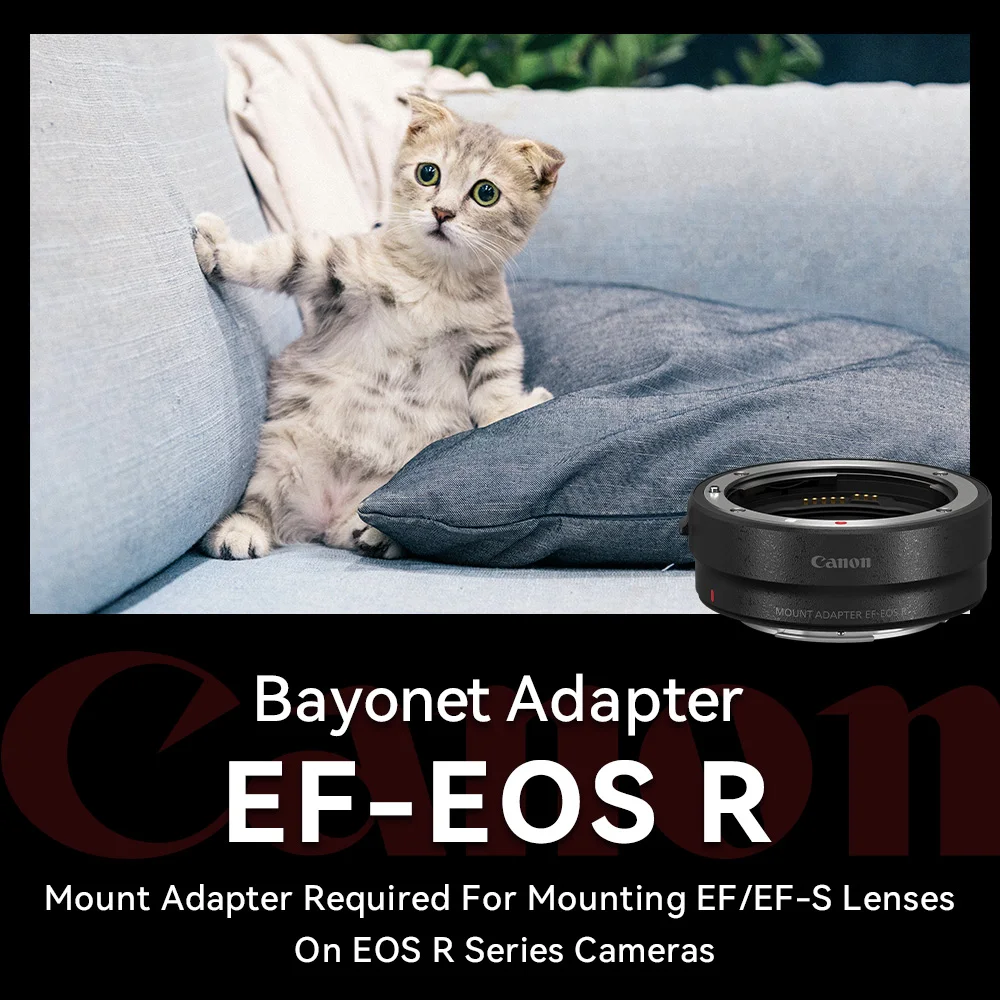 Original Canon EF-EOS R Adapter R Series Body to EF Lens for R3 R5 R6 R7 R8 R10 R50 RP Canon EOS R Adapter