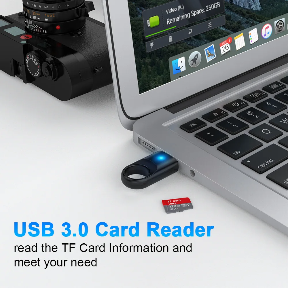 Mini Portable USB3.0 High Speed TF Card Memory Card Reader For TF SD PC Computer Laptop Desktop