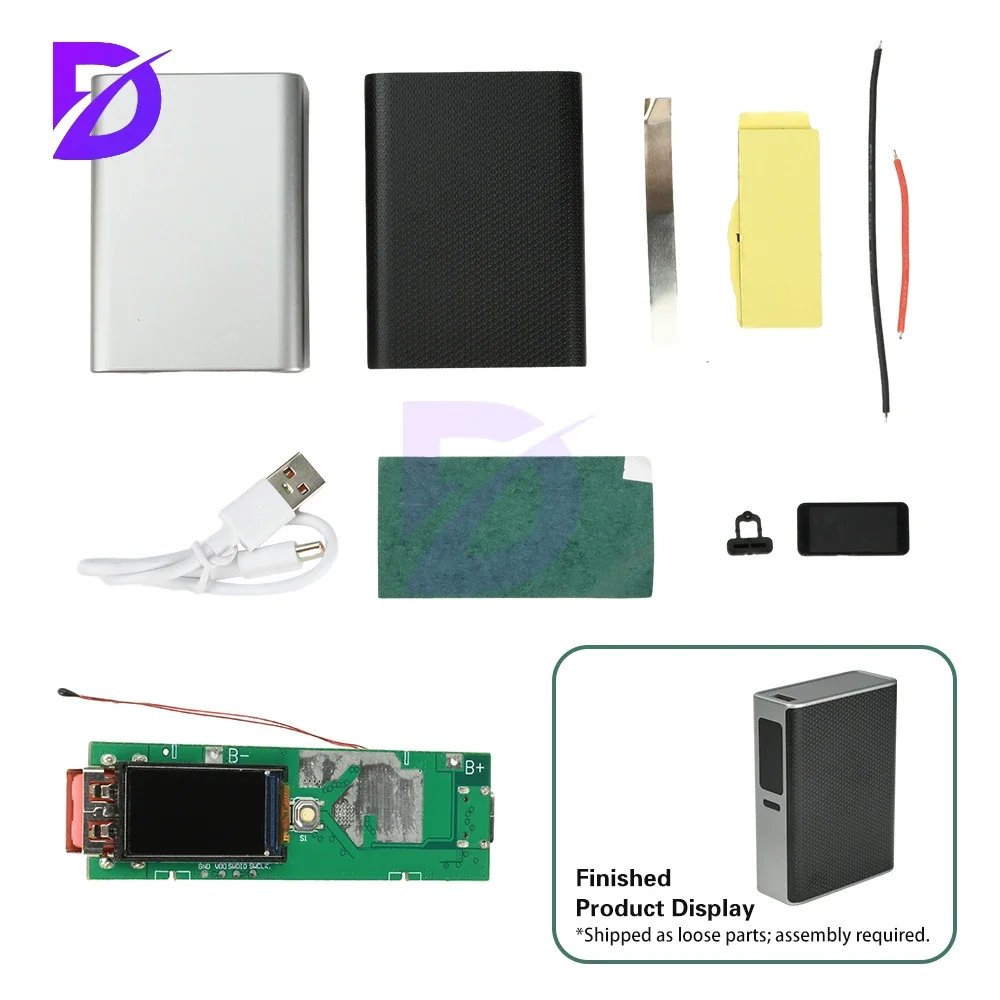 22.5W Fast Charging Module 0.96inch TFT Color Screen Digital Display DIY Power Bank Kit Battery Case Mini Compact Portable Power