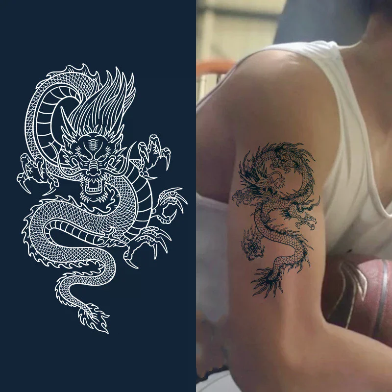 Realistic Dragon Fake Tattoo Stickers for Men Boys Kids 3d Dragon Temporary Tattoos Washable Tattoos