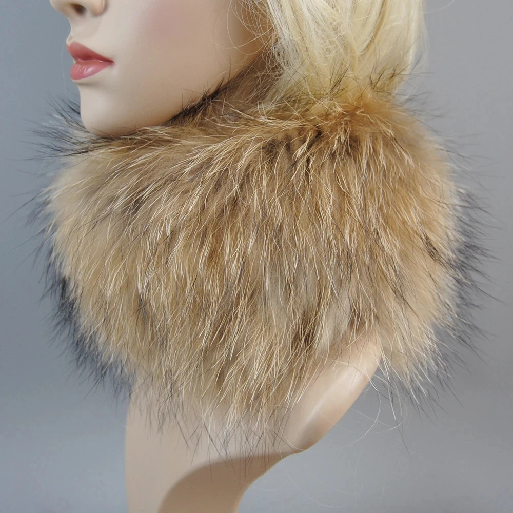 Natural Warm Fox Fur Headband New Women Winter Fashion Real Fox Fur Scarf Good Elastic Knitted Genuine Real Fox Fur Ring Scarves