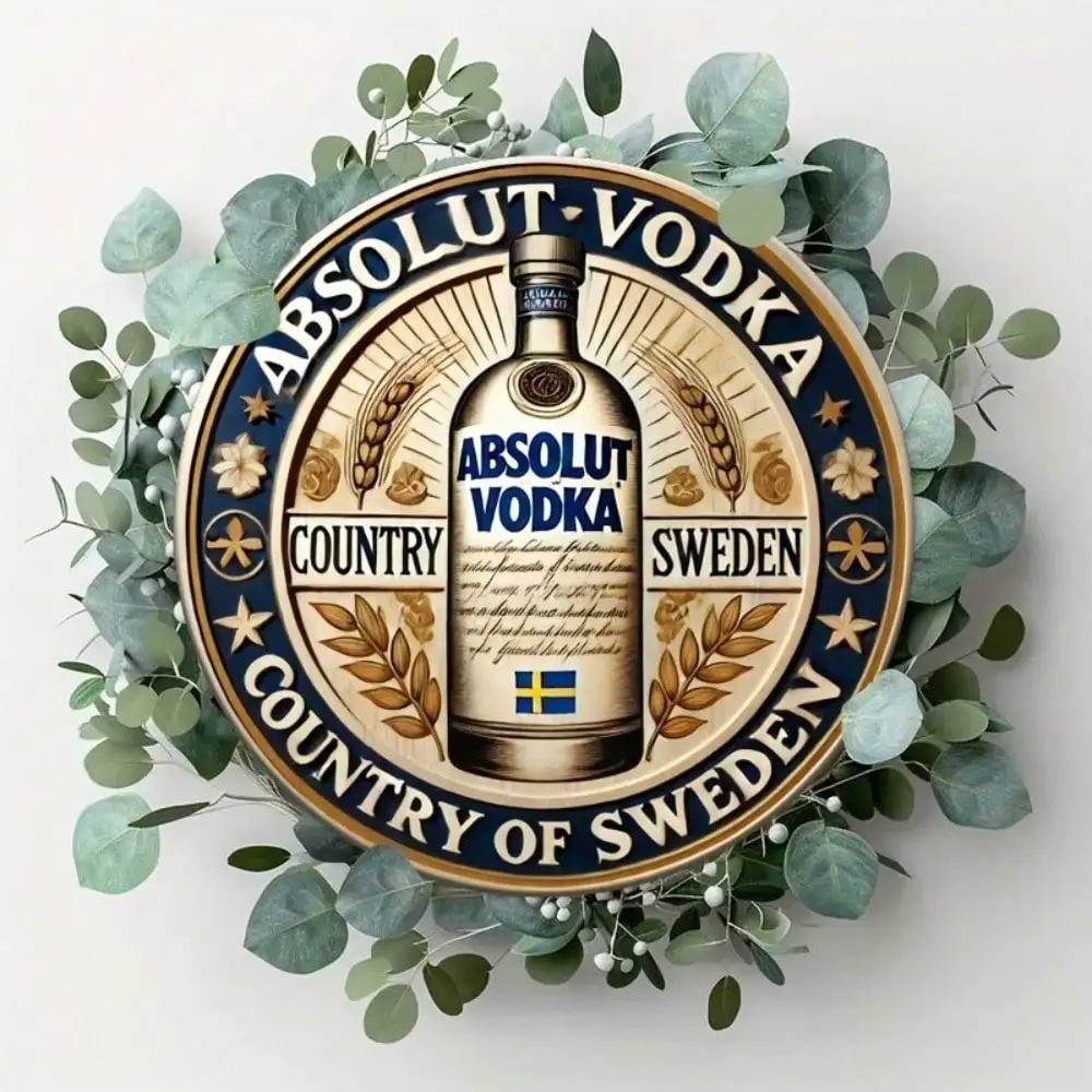 Tin Sign - Vintage Durable Metal Plaque Wall Decor, Absolut Vodka Sweden Liquor Retro Bar Advertising Sign Home Office Bar Man C