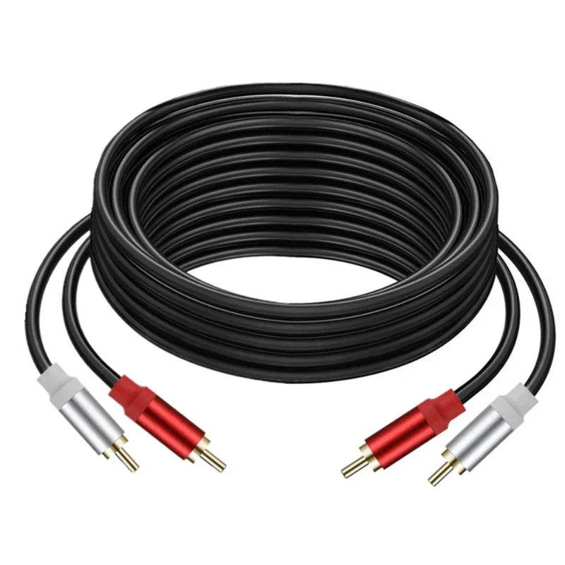 Metal shell Gold Plated Double RCA Male to 2 Two RCA Male Audio Video Cable Line twin RCA Male Video Audio Cord Wire Line Cable