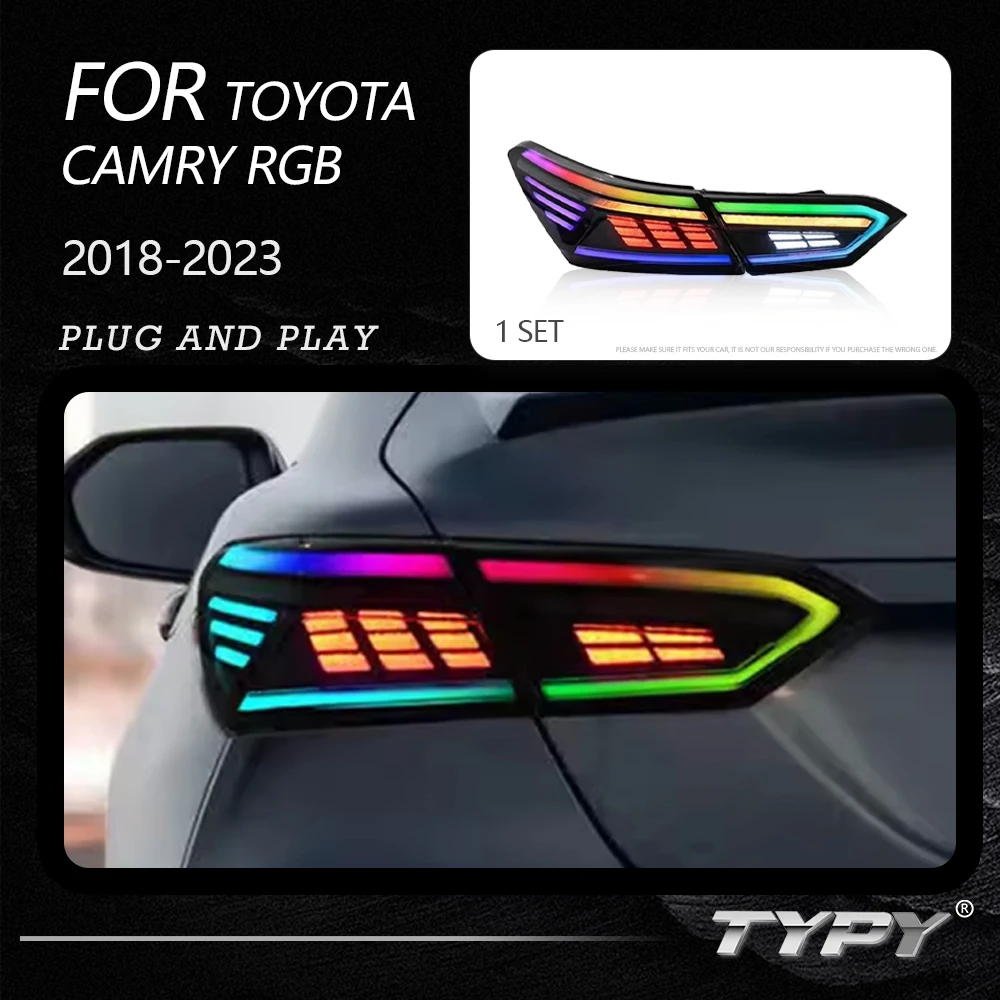 

TYPY New LED Taillight Upgrade Modified Full Tail Lamp Car Accessories For Toyota Camry RGB 2018-2023 Dynamic Turn Signals