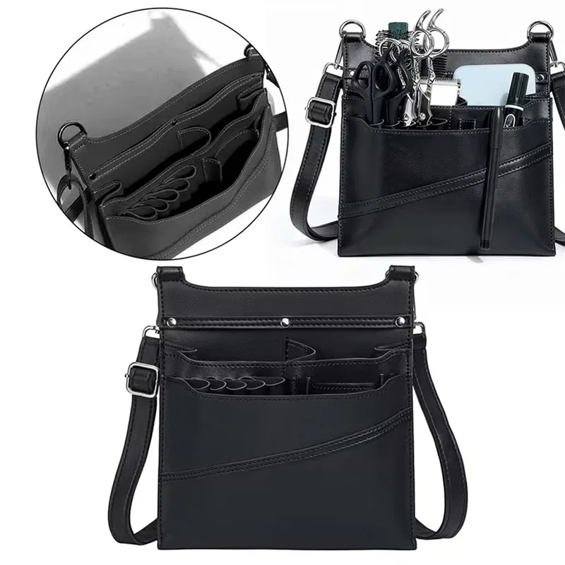 Hairdresser Scissor Storage Bags Multi Pockets Hairdressing Tool Waist Bag Adjustable Shoulder Strap Salon Barber Storage Pouch