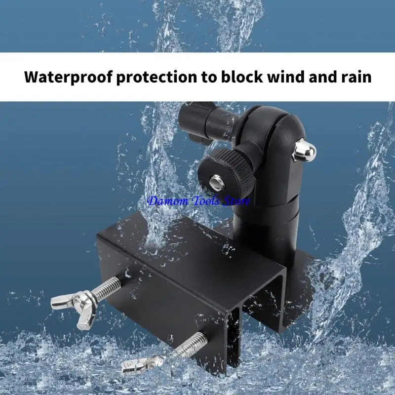 57BE Solars Panel Mounting 360 Rotate Aluminum Alloys Brackets Universal Gutters Attachment Adjustable for Sunlight Harvesting