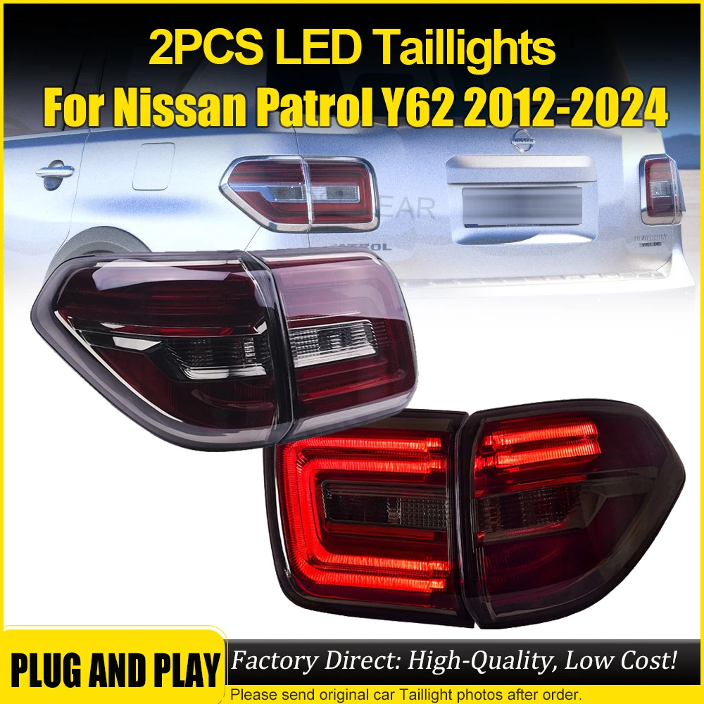 

High-End LED Tail Lights for Nissan Patrol 2012-19 Upgrade Modification Anti-Collision Brake Lights Complete Tail Light Assembly