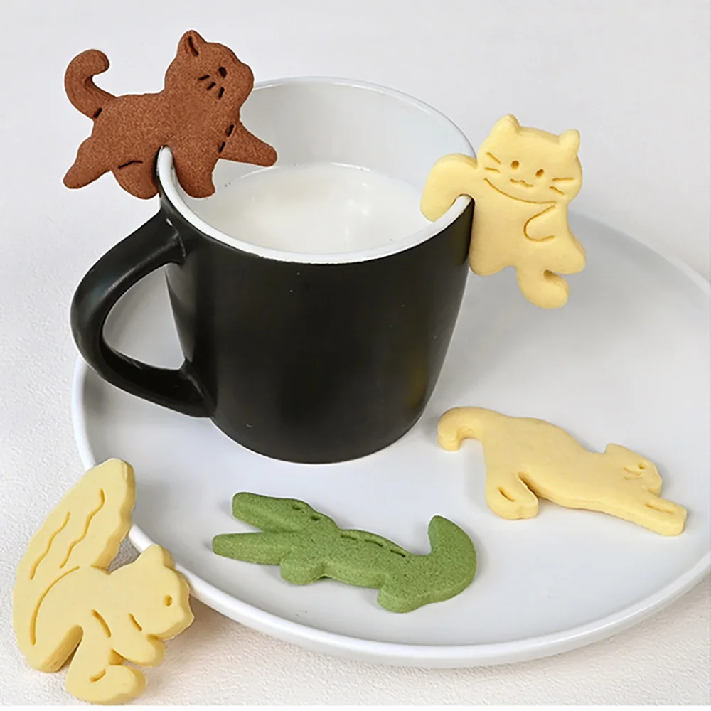 Cortadores de galletas de ardilla bonitos, molde para galletas prensable, utensilios de cocina DIY para hornear y repostería