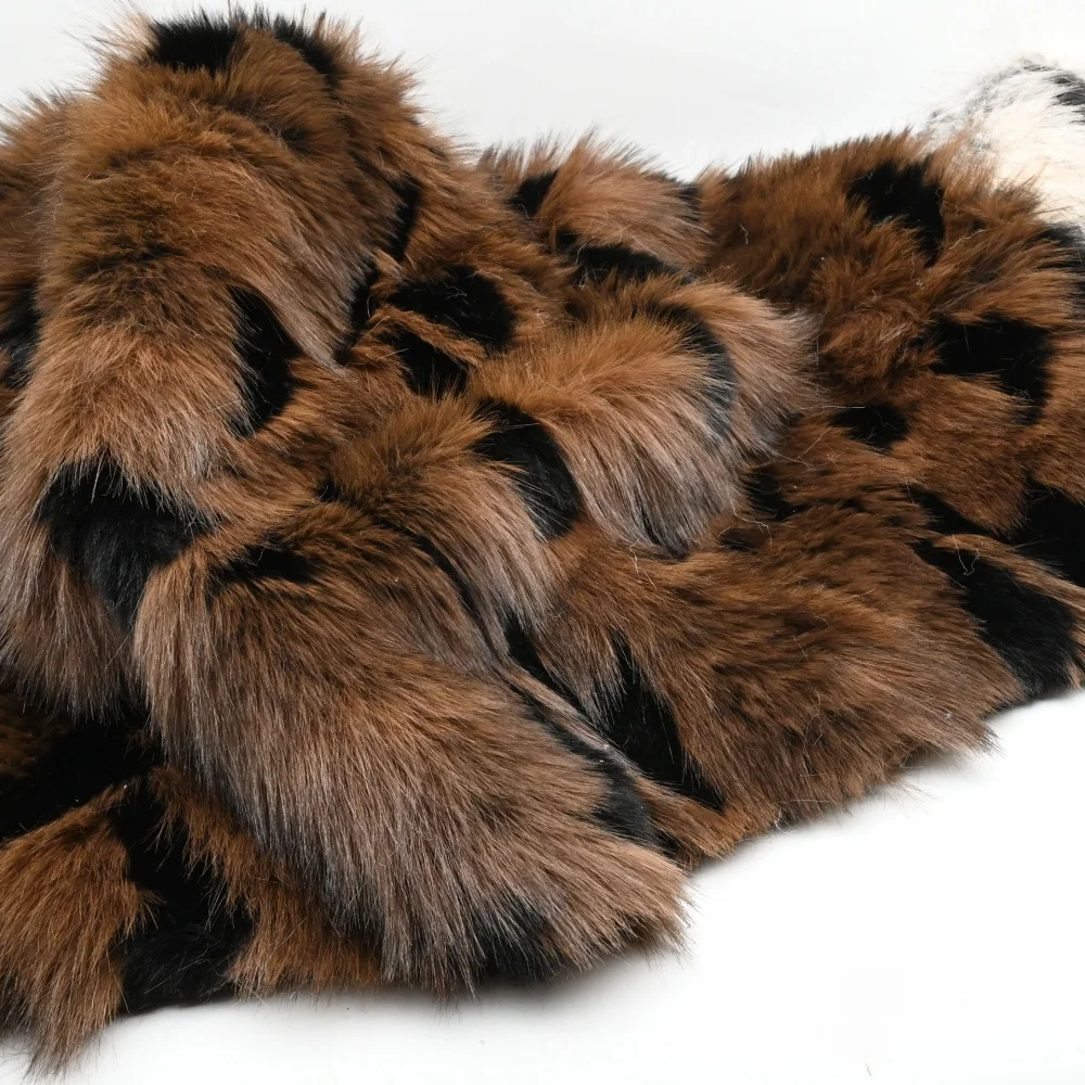 1yard Long Pile Plush Fabric Jacquard Colorful Faux fur plush fabric  Designer Fabric for patchwork