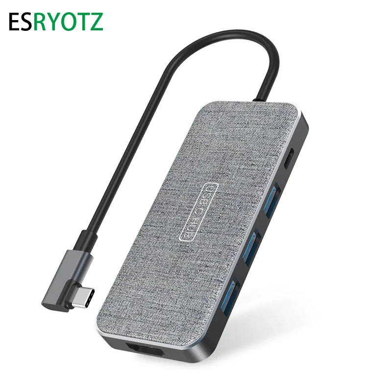 4K USB 3.0 5 IN 1type-c hub HDMI-compatible 4k@60hz Esryotz USB C Hub PD 100W Multi Port Adapter for computer and laptop pc