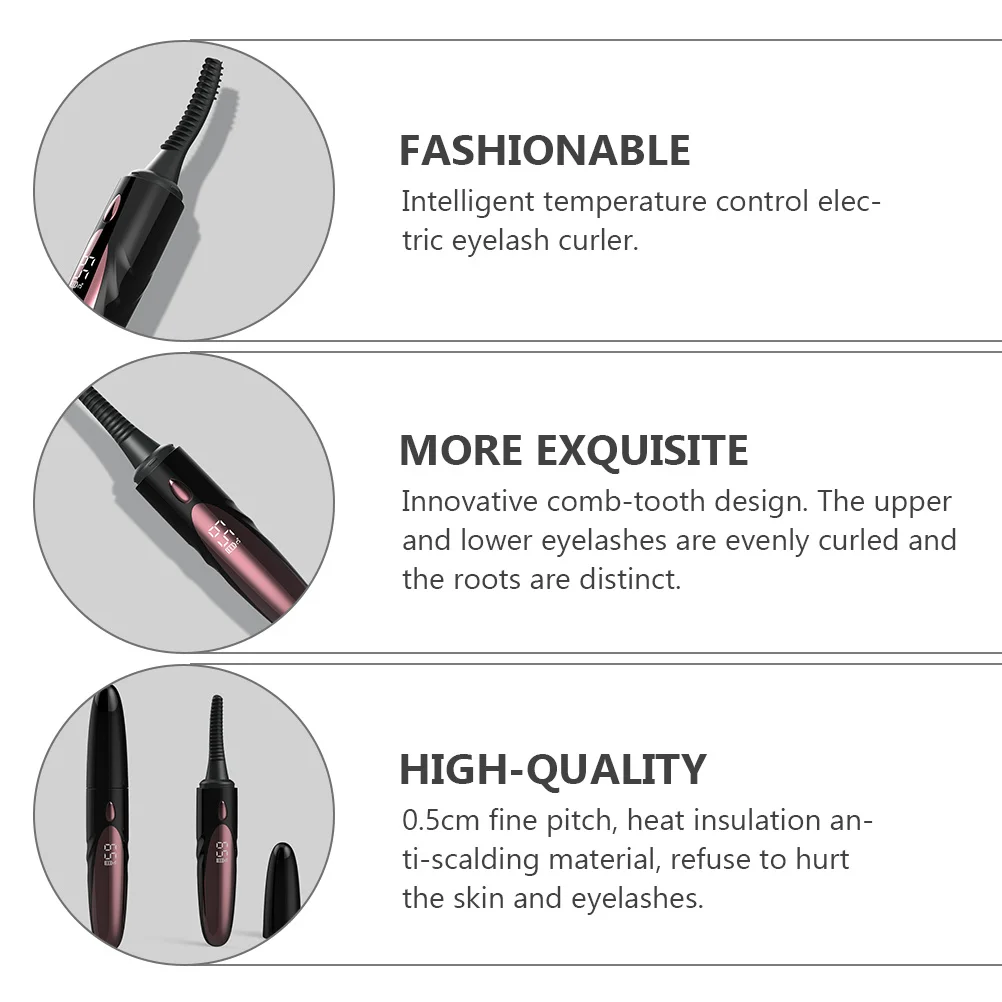 Piegaciglia riscaldato Piegaciglia riscaldante elettrico Strumento per trucco compatto portatile caldo rapido per accessorio di bellezza da donna