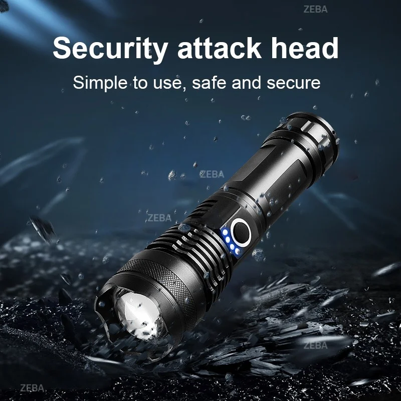 

8000000LM Super Powerful Flashlight Rechargeable XHP360 LED Flashlamp Zoom Large Range Camping Light Outdoor Fishing Work Light