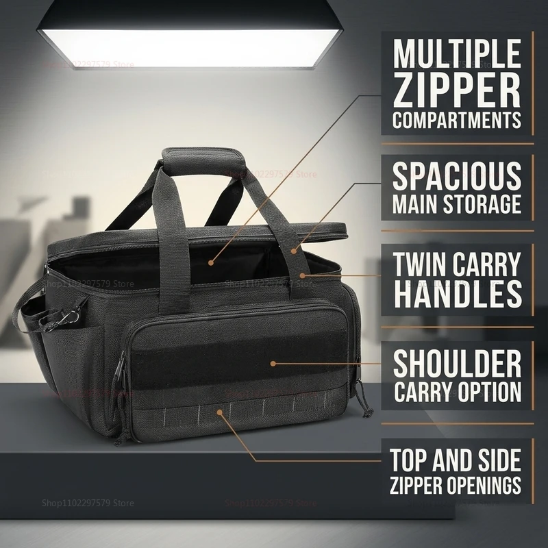 14-inch Heavy Duty Tool Bag with Wide Opening Zip Design Multiple Pockets & Carry Handle for DIY Crafts Construction and HomeUse