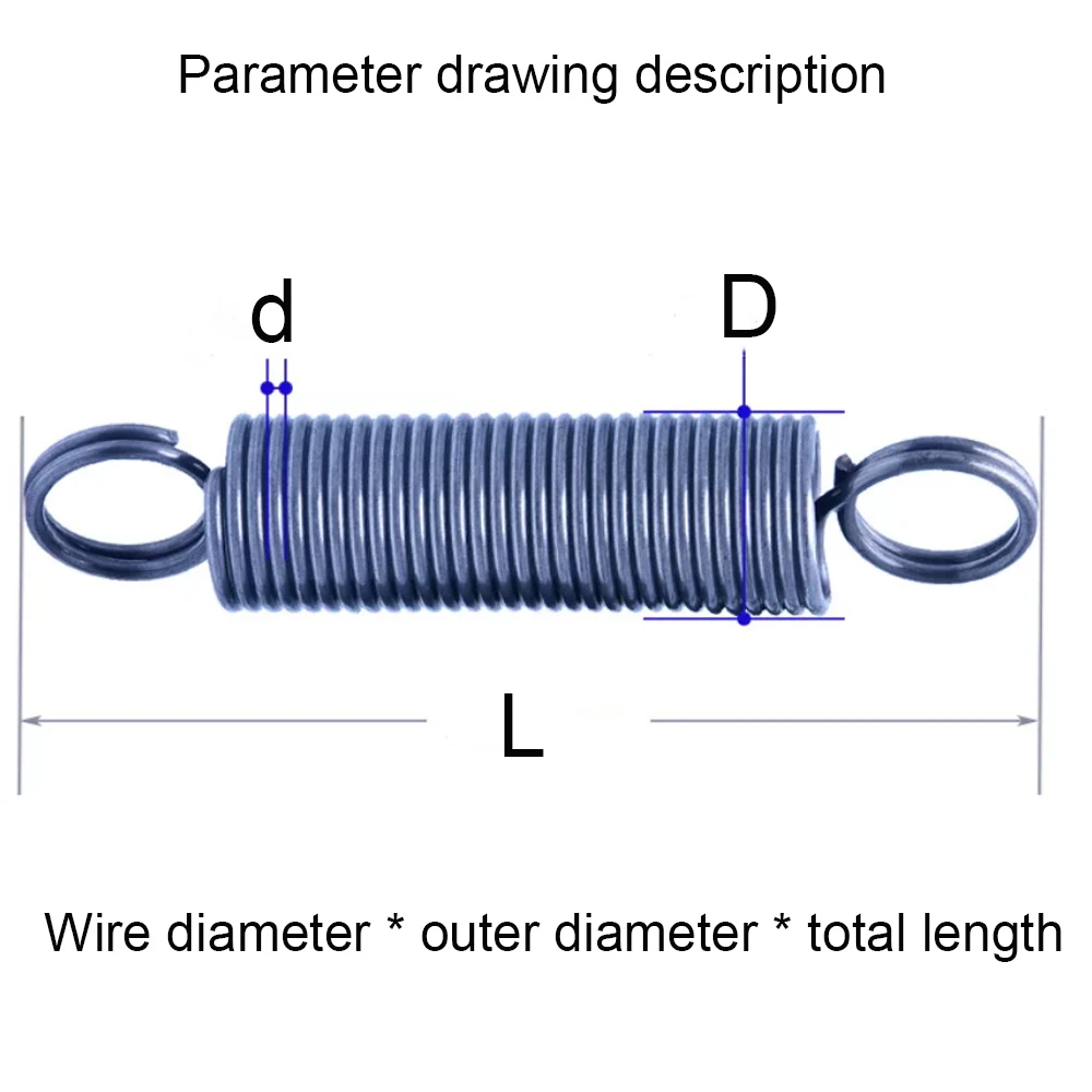 Wire Diameter 0.3mm-0.7mm Spring Steel Tension Closed Loop Spring Outer Dia 3/4/5/6mm Length 15-60mm Double Loop Springs