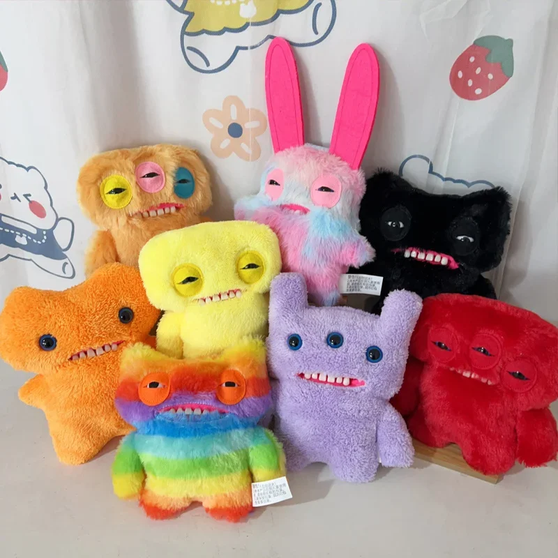 22cm dibujos animados divertido feo el monstruo del bloque Peluches Arco Iris conejo loco monstruo con diente relleno monstruo Peluche regalos de navidad