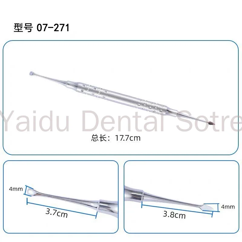 1PC Autoclavable Double Ended Periosteal Elevator, Dental Implant Instrument for Periosteum Separation and Retraction