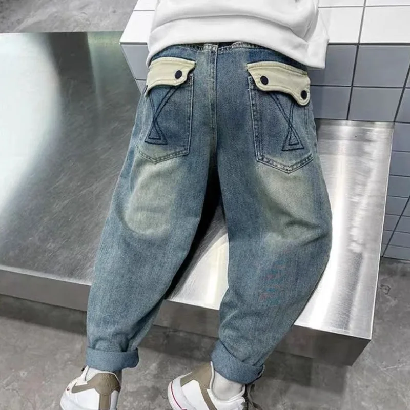 

Premium Boys' Jeans Spring Autumn 2025 New Stylish Unisex Stretch Denim Casual Wear for Kids 6-12 Years
