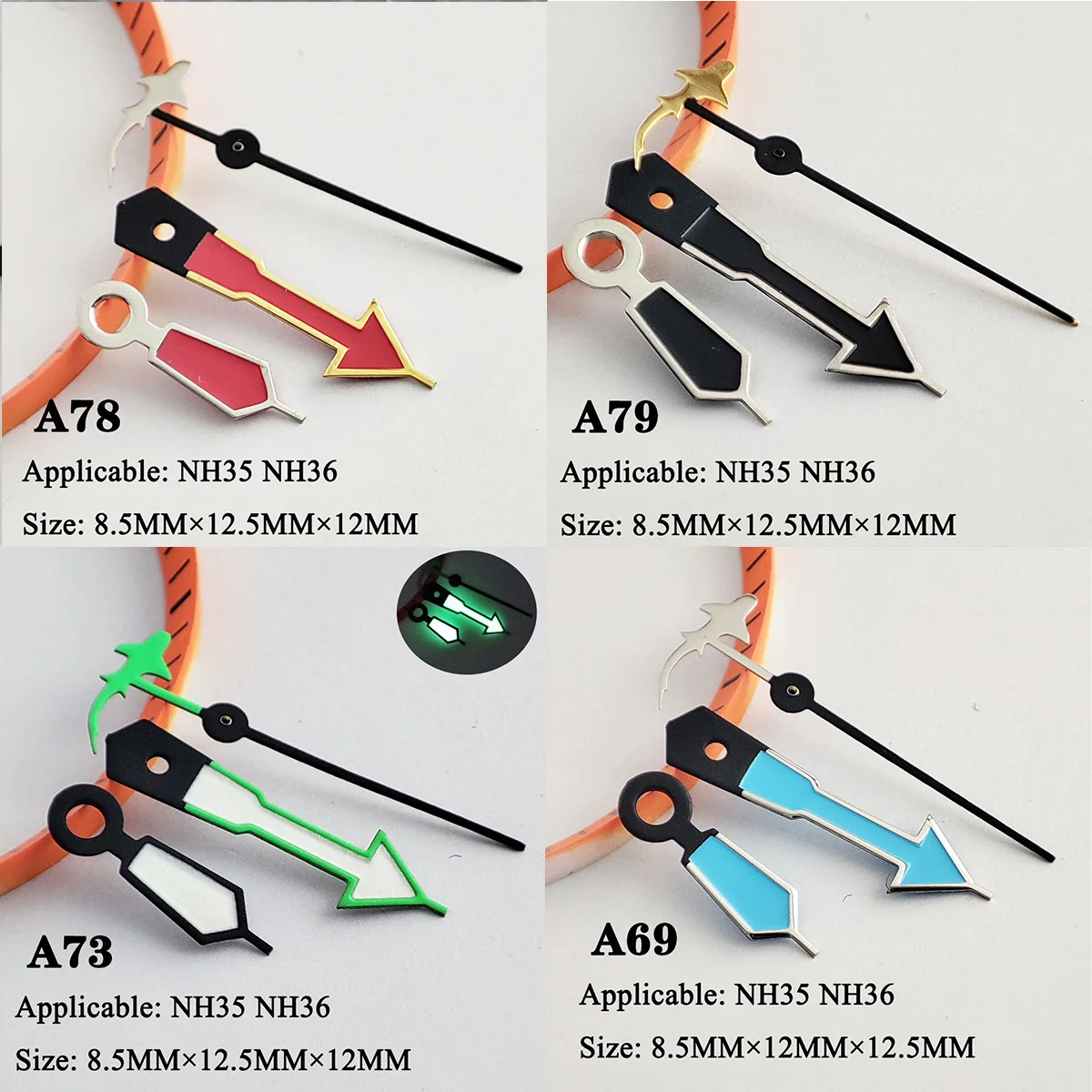 Puntatore manuale NH35 Puntatore manuale NH36 ago argento verde luminoso accessori per orologi adatti per movimento nh36 di seconda mano nh35