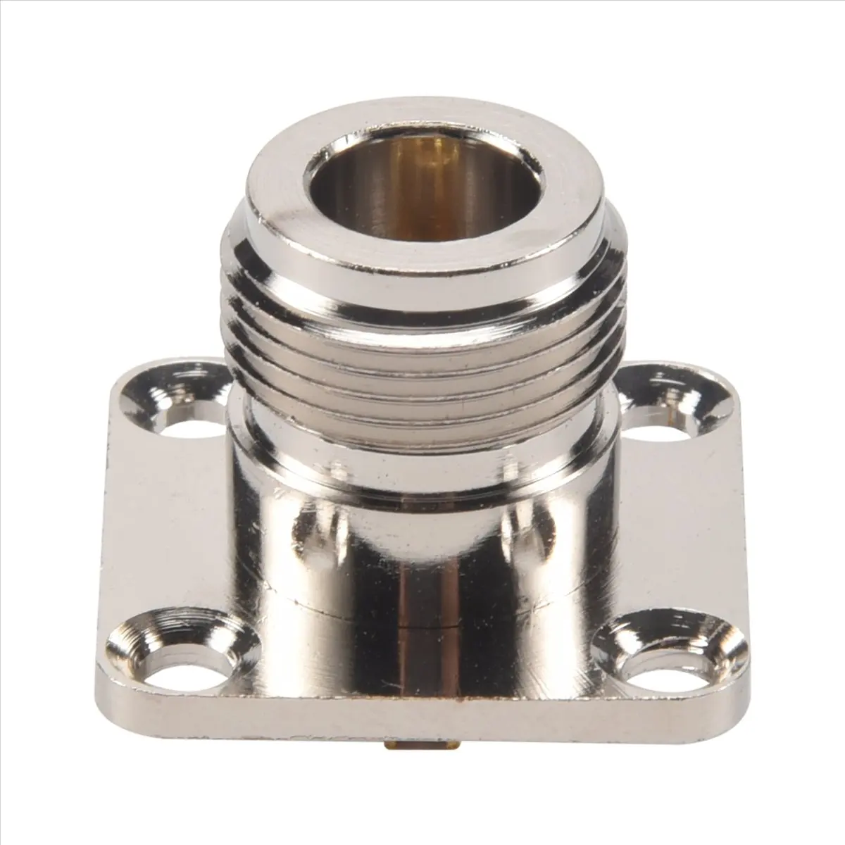 ●N type female jack RF coax connector 4-hole panel mount with solder cup,silver