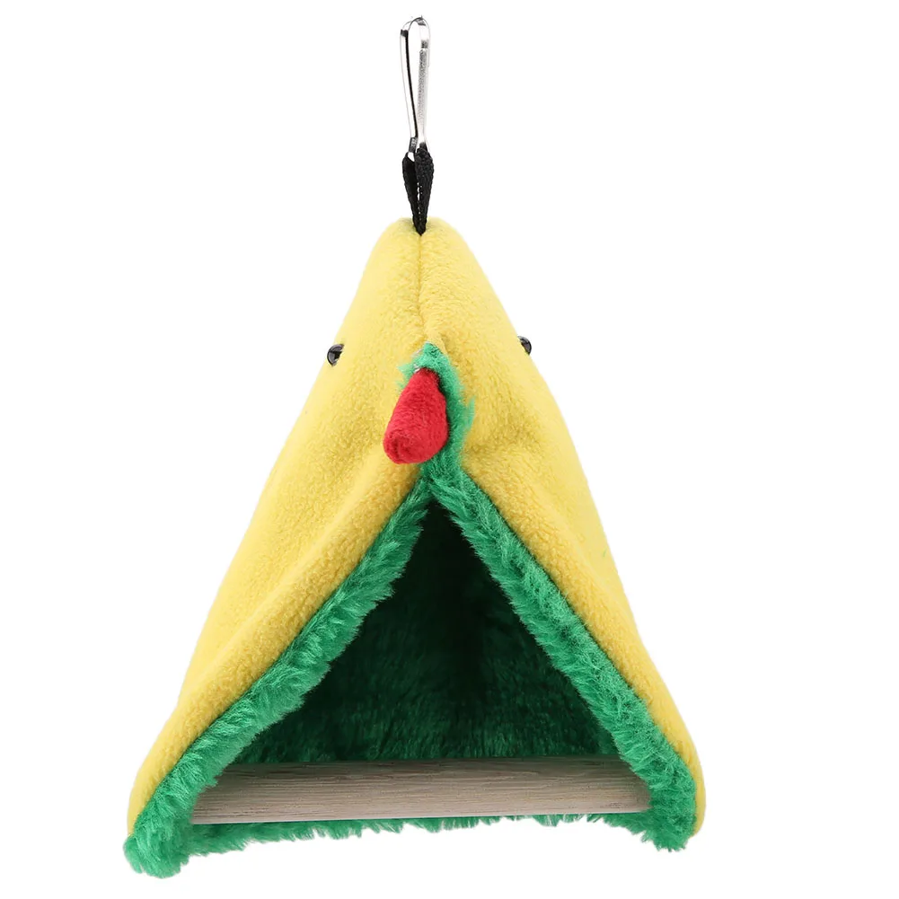 Bird Parrot Triangle Plush Hammock Cage Happy Tent Bed Hanging Cave Toy