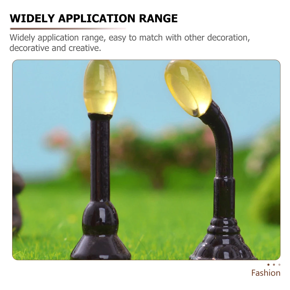 

9pcs Street Light Decor Mini Resin Crafts Garden Landscaping Decoration Mushroom Lamp Post Standing Lamp Mini