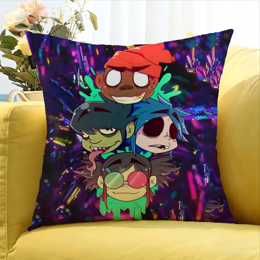 For D-Damon Albarn G-Gorillaz World Various Sizes Square Pillow Case For Car Home Bedchamber Decor