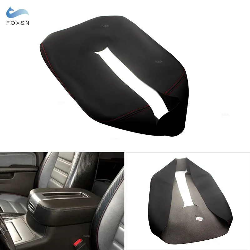Capa de Couro para Caixa de Apoio de Braço do Console Central para Cadillac Escalade/Chevrolet Suburban Avalanche Silverado/GMC Sierra Yukon 2007-2013