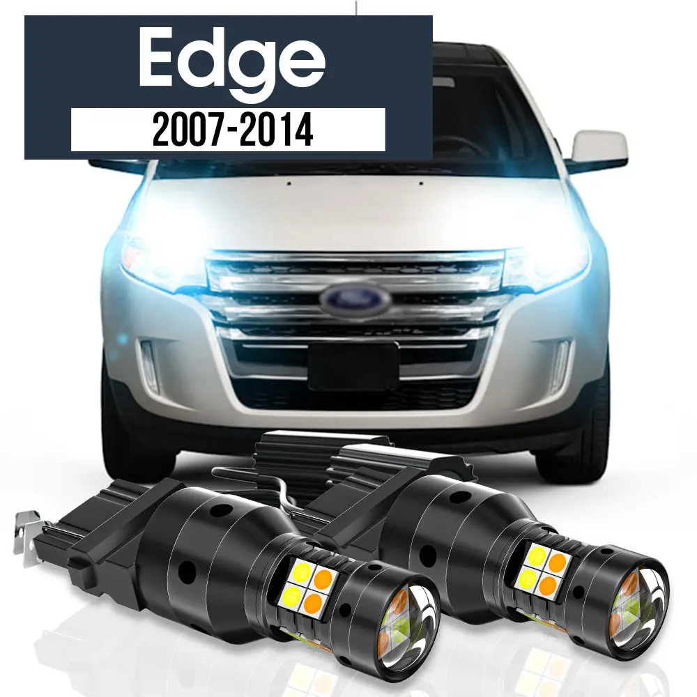 

2x LED Dual Mode Turn Signal+Daytime Running Light Blub DRL Canbus Accessories For Ford Edge 2007-2014 2009 2010 2011 2012 2013